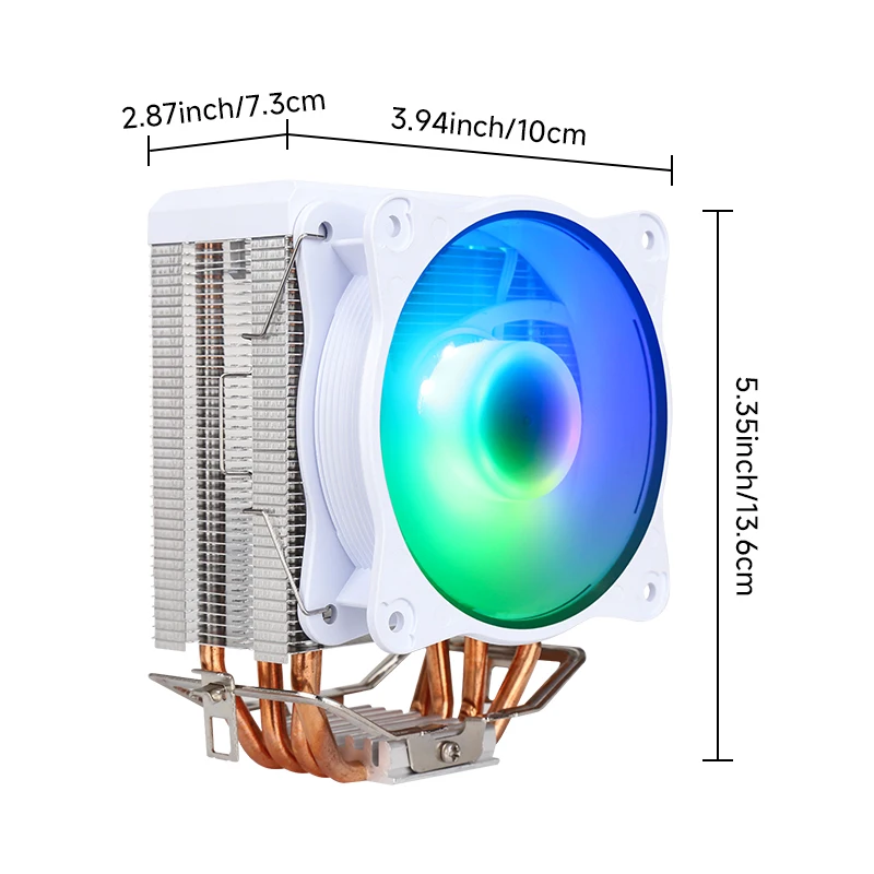 SAMA KA450DW مروحة معالجة تبريد الهواء الأبيض لوحدة المعالجة المركزية ARGB مروحة هيكل التبريد سريعة التركيب