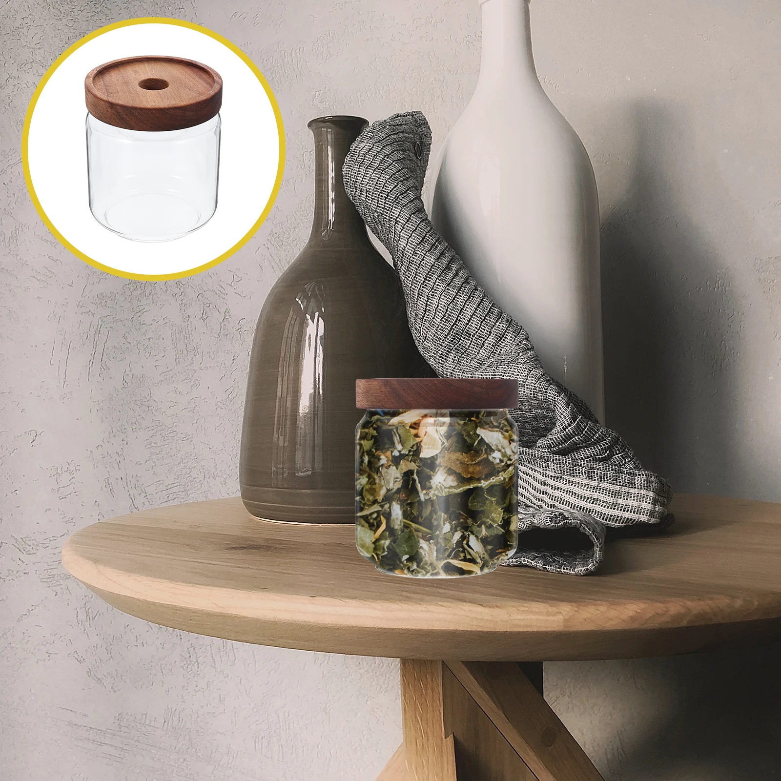 

Glass Grain Containers Airtight Sealed Jar Transparent Storage Box High Heat Elegant Gift