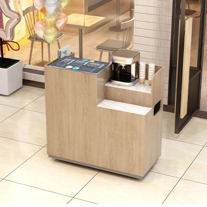 welcome Movable reception counter Simple modern shopping mall  wood reception desk Catering restaurant balcão recepção Furniture