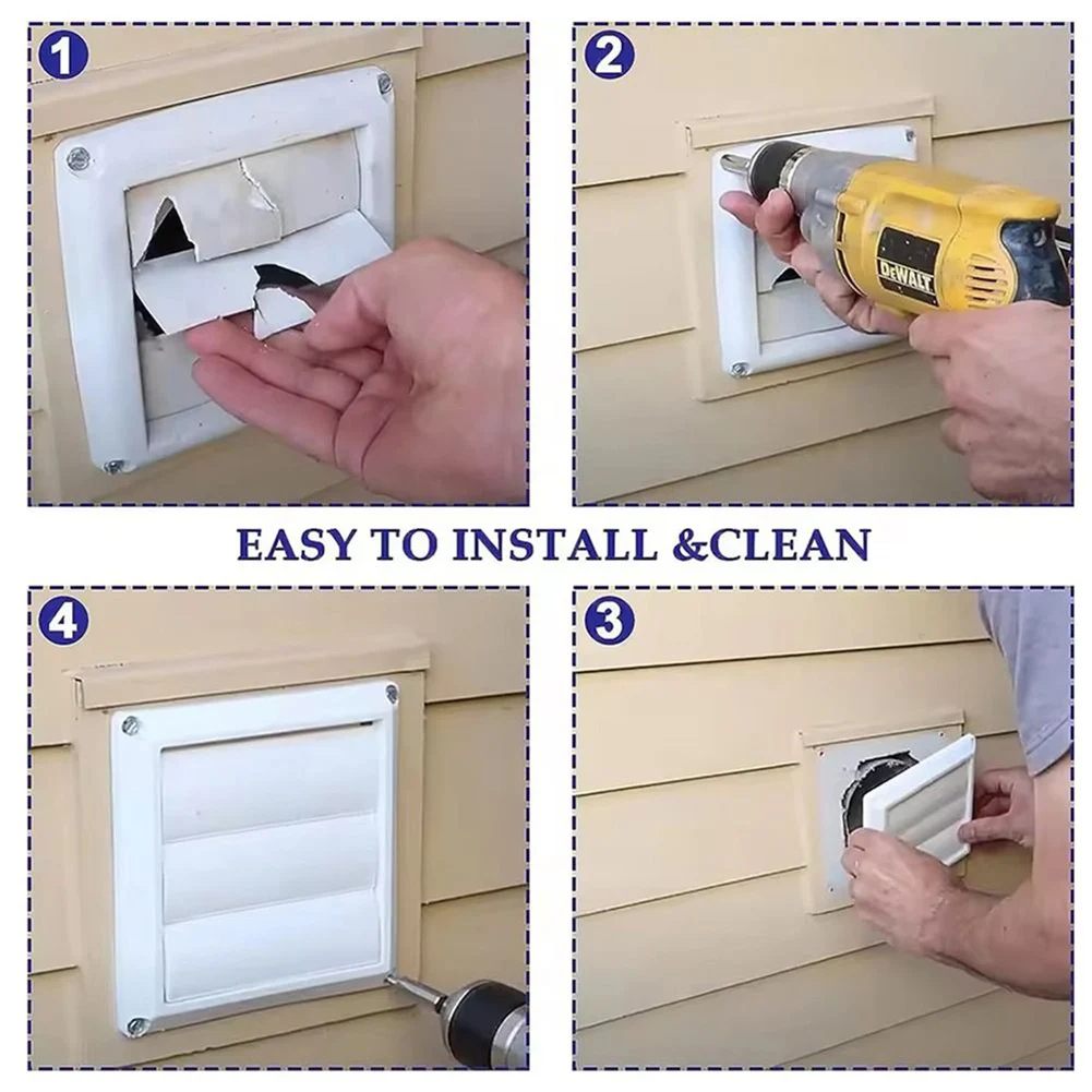 Plastic Vent Grille With Insect Screen And Screws Designed For Ventilation Systems And For Outdoor Applications