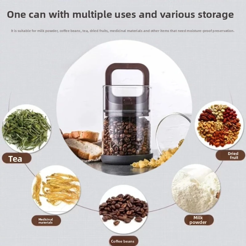 علب القهوة الزجاج مختومة جرة الزجاج فراغ مختومة تخزين جرة للمكسرات والوجبات الخفيفة الآفات برهان محكم الحاويات سعة كبيرة #2