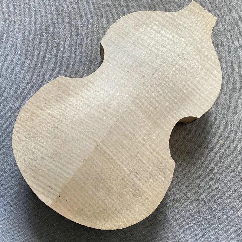 HB058 Semi Hollowbody No Paints Flamed Maple Unfinished Violin Bass Body Genuine and Original Hofner