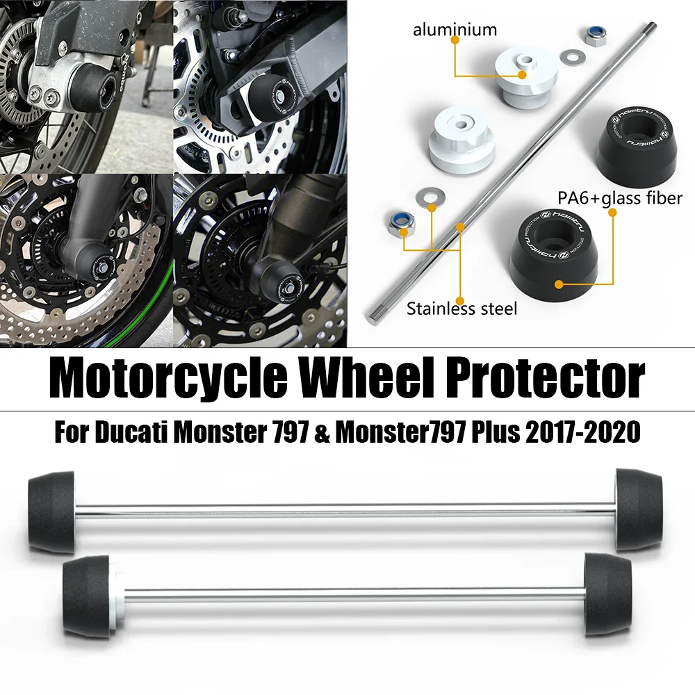 

Motorcycle Wheel Protector Rear Front Axle Fork Crash Slider For Ducati Monster 797 & Monster797 Plus 2017-2020