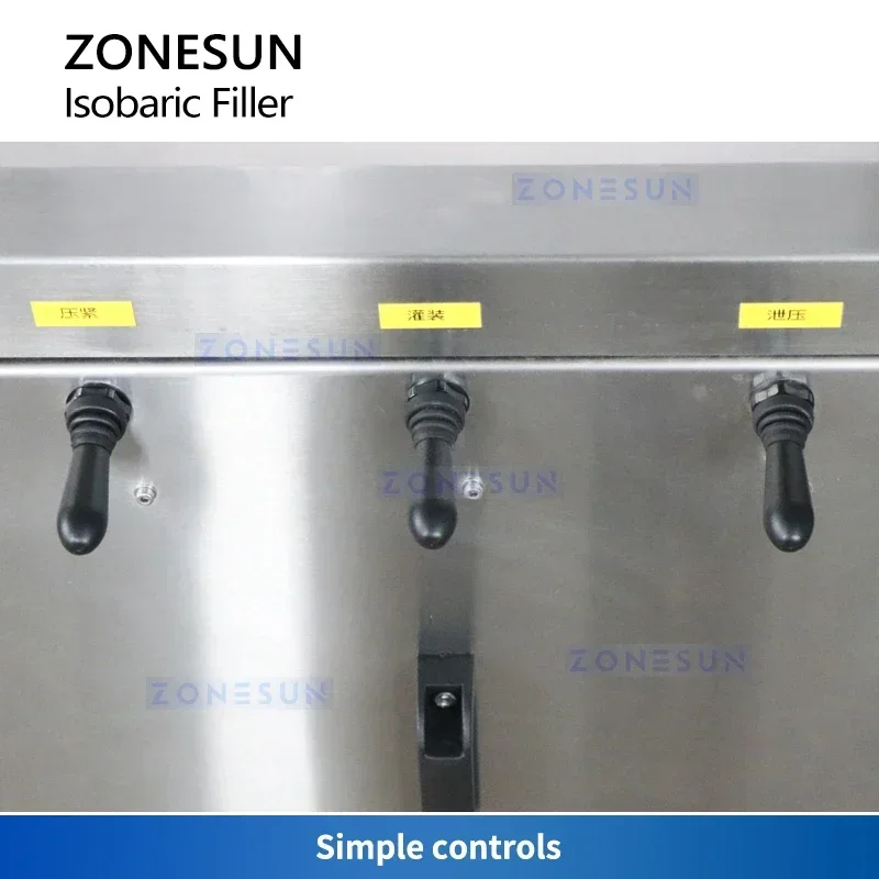 ZONESUN Mesin Pengisi Minuman Berkarbonasi Aluminium Pengisi Kaleng Pengisi Soda Peralatan Pengisian Isobarik Tekanan Konter ZS-CF4A