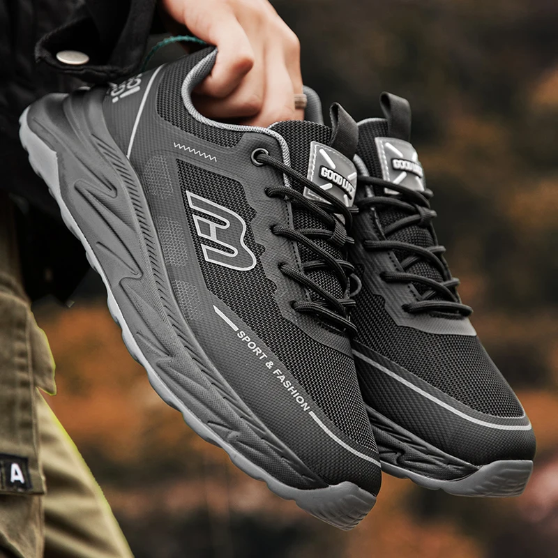 

2025 autumn and winter new mesh breathable outdoor dad shoes men's soft-sole sneakers trendy and light