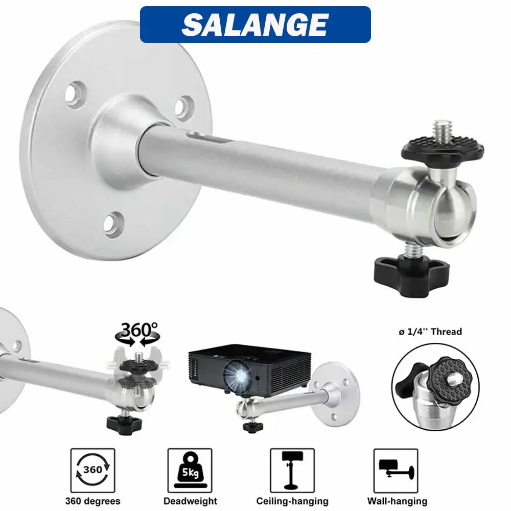 Salange Mini proyector de montaje en pared, soporte de techo para YG300, J15, HY320, Mini proyector LED DLP, DV, cámara de seguridad