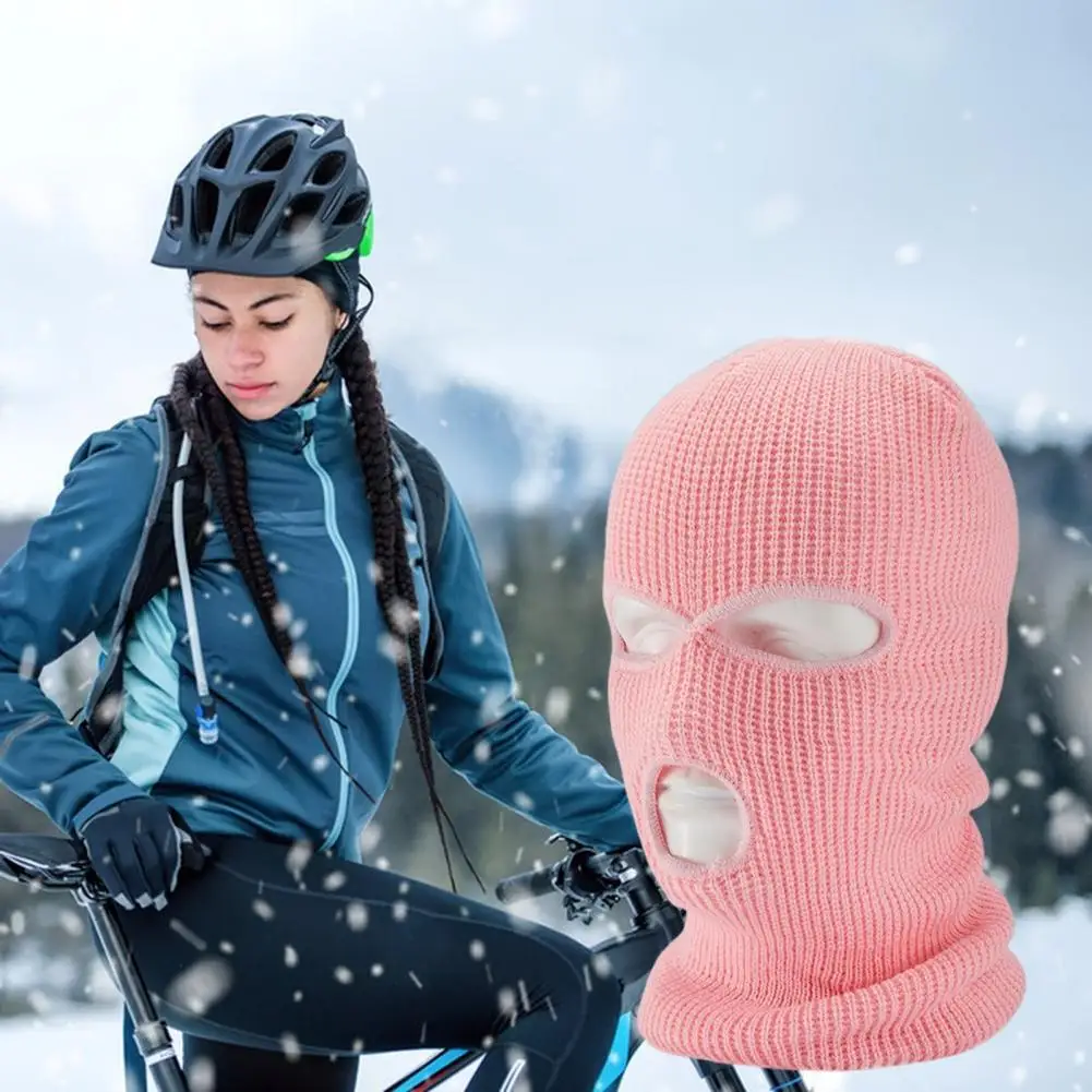 Elastic Knit Hat Face Hood Hat Knitted High Elasticity Cycling Face Hood for Fall Winter Outdoor Activities Unisex Solid Color