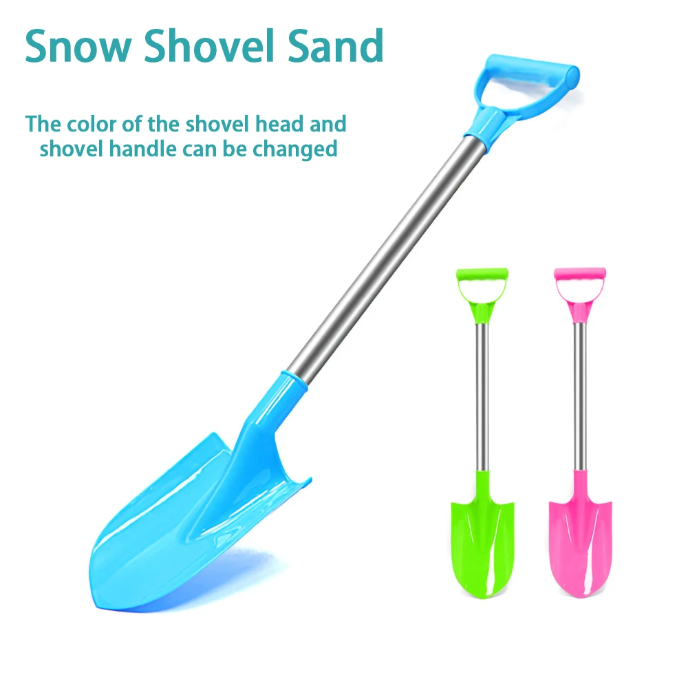 Kids Beach Shovel 56cm Stainless Steel Pointed Shovel Toy Summer Accessories for Beach Thickened Play Beach Outdoor Toys Gift