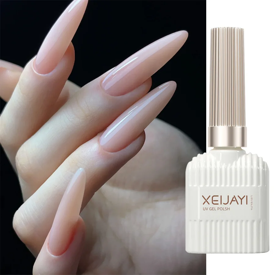 1 bouteille de vernis à ongles Gel rose chair de noël charmant vernis à ongles tremper UV/LED vernis Gel nu bricolage pur solide Gel de Salon de manucure