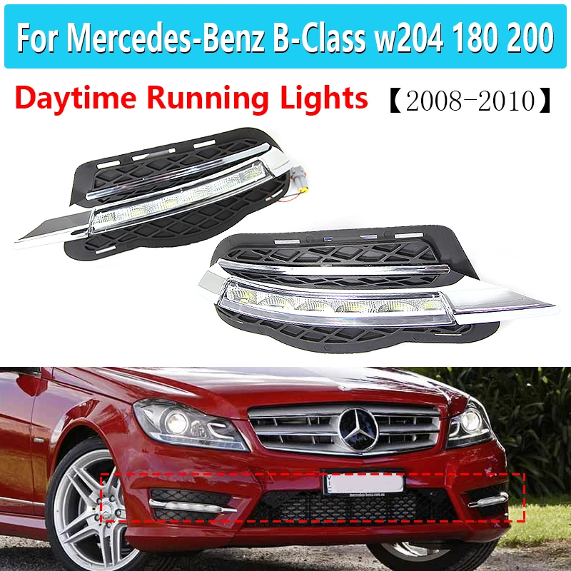 Left Right LED Daytime Running Lights For Mercedes-Benz C-Class  W204 180 200 250 260 300 2008-2010 Fashion Edition