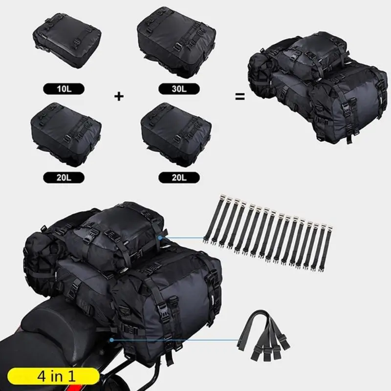 G7NA Wasserdichter Rucksack Hecktaschen Rücksitztasche Hecktasche Roller Gepäck – Detail 3