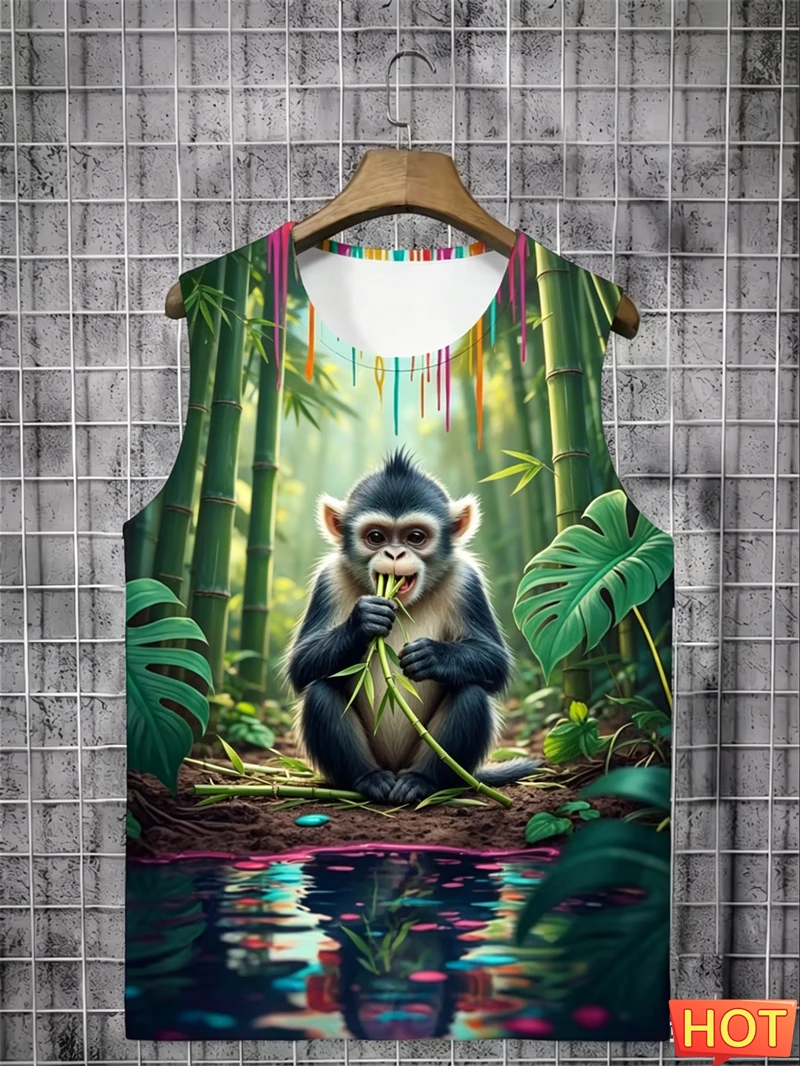 Monkey Gorilla Graphic Tank Tops Men New Summer Casual Sleeveless T-shirt Oversized Funny Tees Shirt Streetwear Gimnasio Hombre