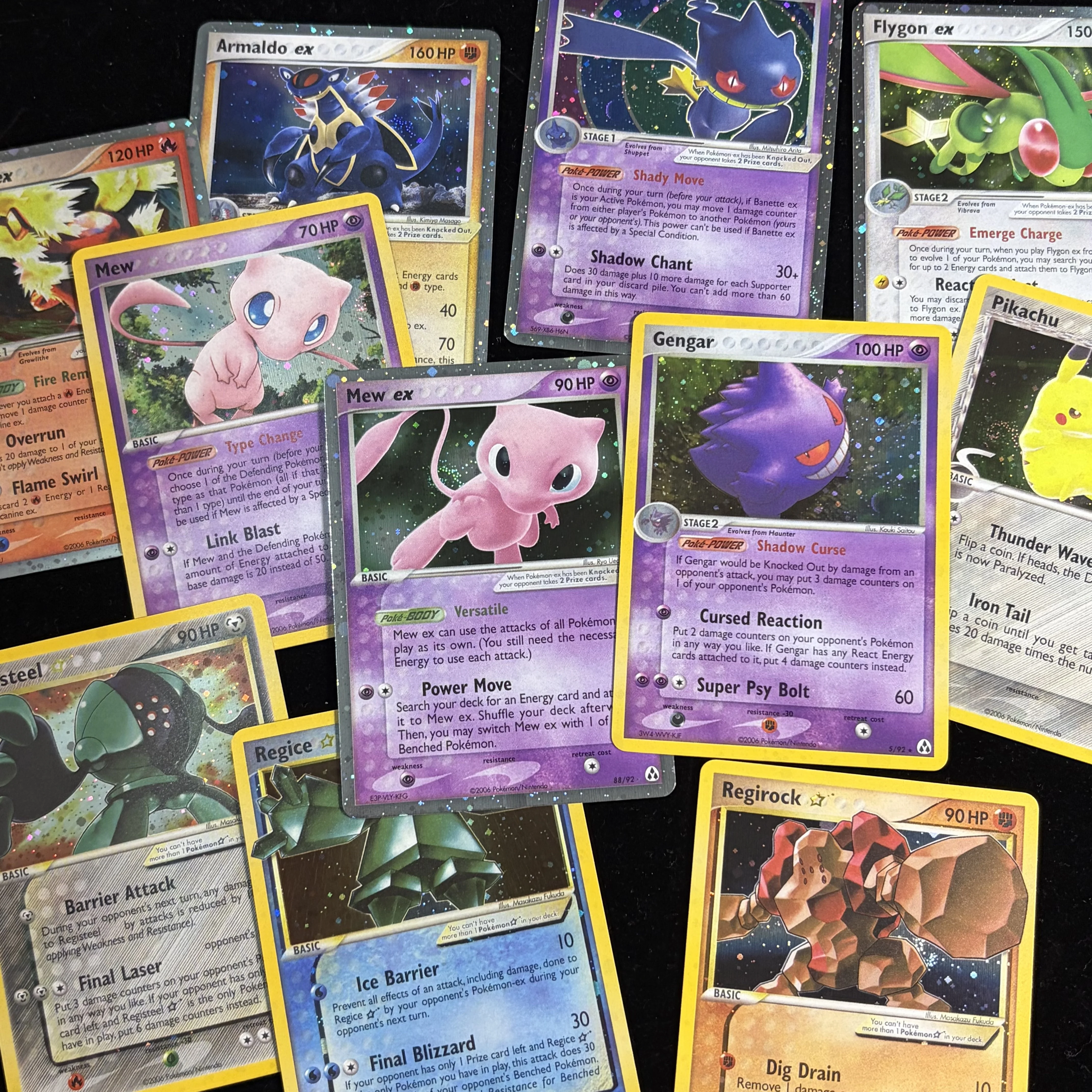 

PTCG Holon Phantoms(HP) & Legend Maker(LM) PIKACHU/MEWTWO/Registeel/Regice Starlight Holo PKM Tcg Collection Proxy Card Gifts