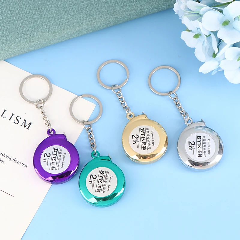 2m Keychain Tape Measure Retractable Ruler Measure Keychain Portable Keyring Ruler Multipurpose Measuring Tools