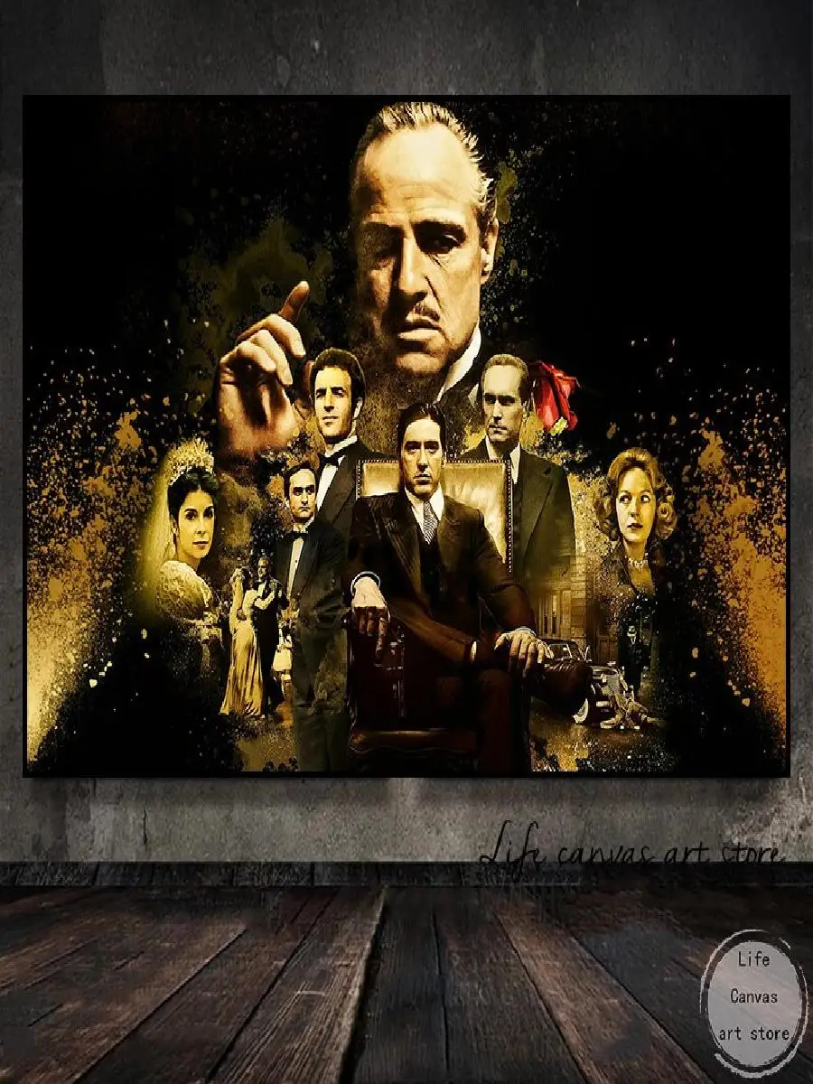 Classic Movie The Godfather Main Characters Al Pacino Art Poster Canvas Painting Wall Art Prints Picture for Office and Home Dec