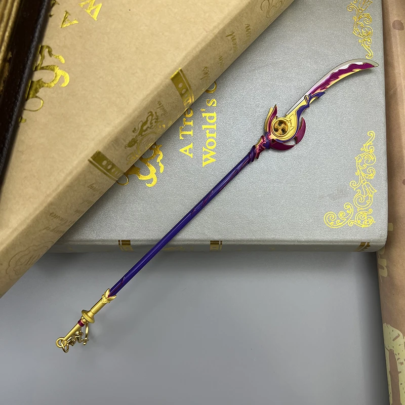 22cm Engulfing Lightning Raiden Shogun Genshin Impact Chinese Mobile Game Peripheral Metal Japanese Naginata Weapon Model Crafts