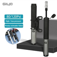 Giyo 120psi Portable Bicycle Pump Hidden Hose Design Mini Bike Tyre Inflator MTB Road Bike Schrader Presta Valve Hand Air Pump