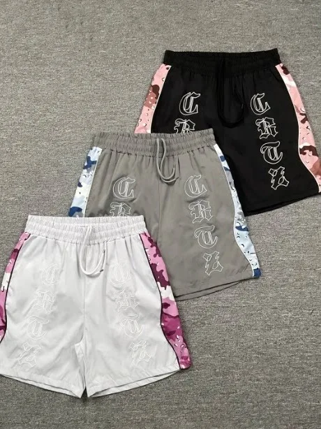 

Quick Dry Breathable Basketball Shorts Outdoor Casual Beach Pants Letter Embroidery Sports Shorts Devil Island Shorts
