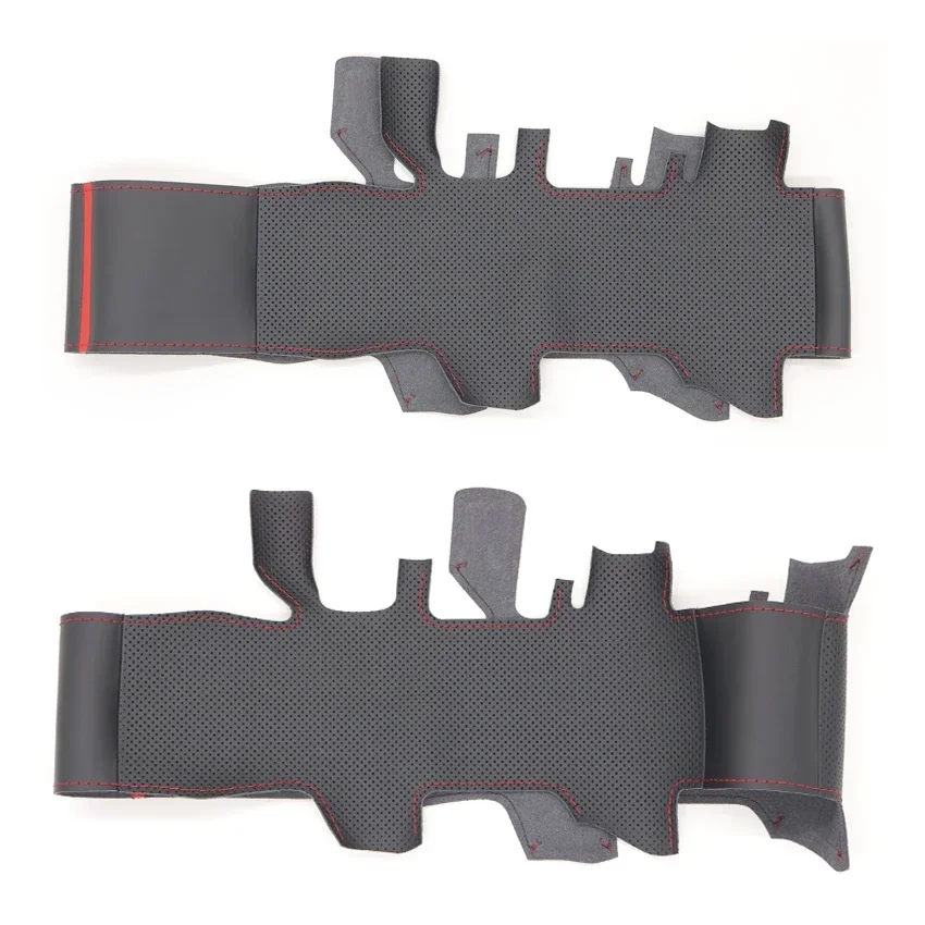 Black Artificial Leather Hand Sewing Car Steering Wheel Cover For Mitsubishi L200 Outlander PHEV Shogun Pajero Triton 2015-2022