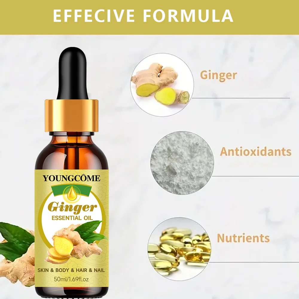 100% زيت الزنجبيل النقي العطري لنمو الشعر مجموعة الزنجبيل الطبيعي علاج طبقة الشعر لتقليل تساقط الشعر وتقوية الجذور 2 قطعة #4