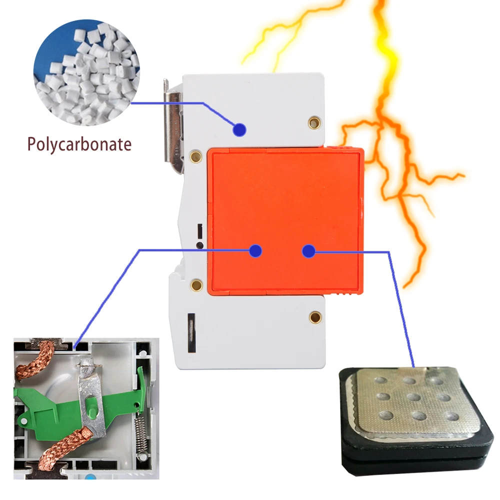 Solar Power Surge Protector Surge Protective Device SPD Arrester Low Voltage House 1/2/3/4 Pole Surge Voltage Protection 40/60KA