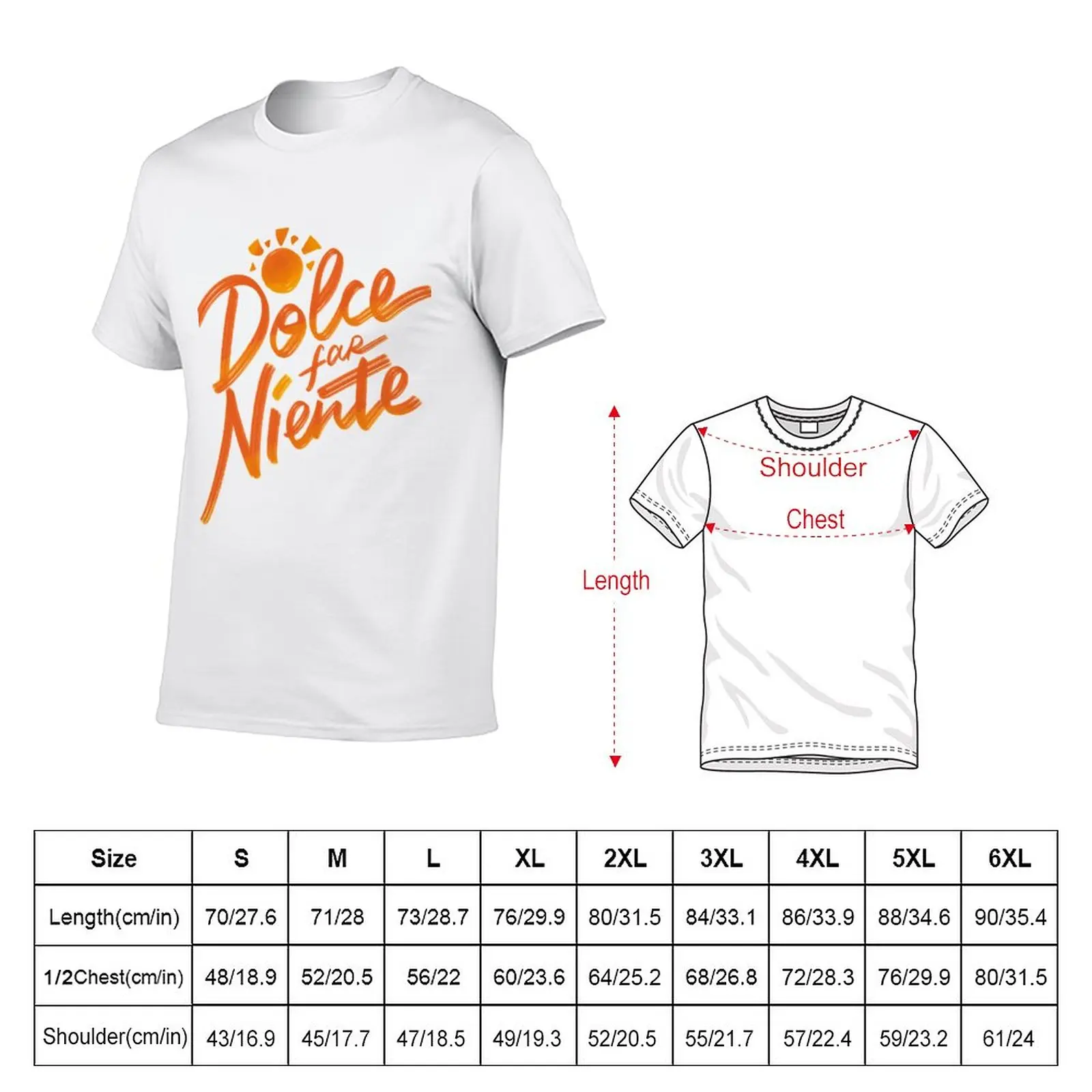 New Dolce far Niente T-Shirt korean fashion cute tops anime aesthetic clothes mens vintage t shirts