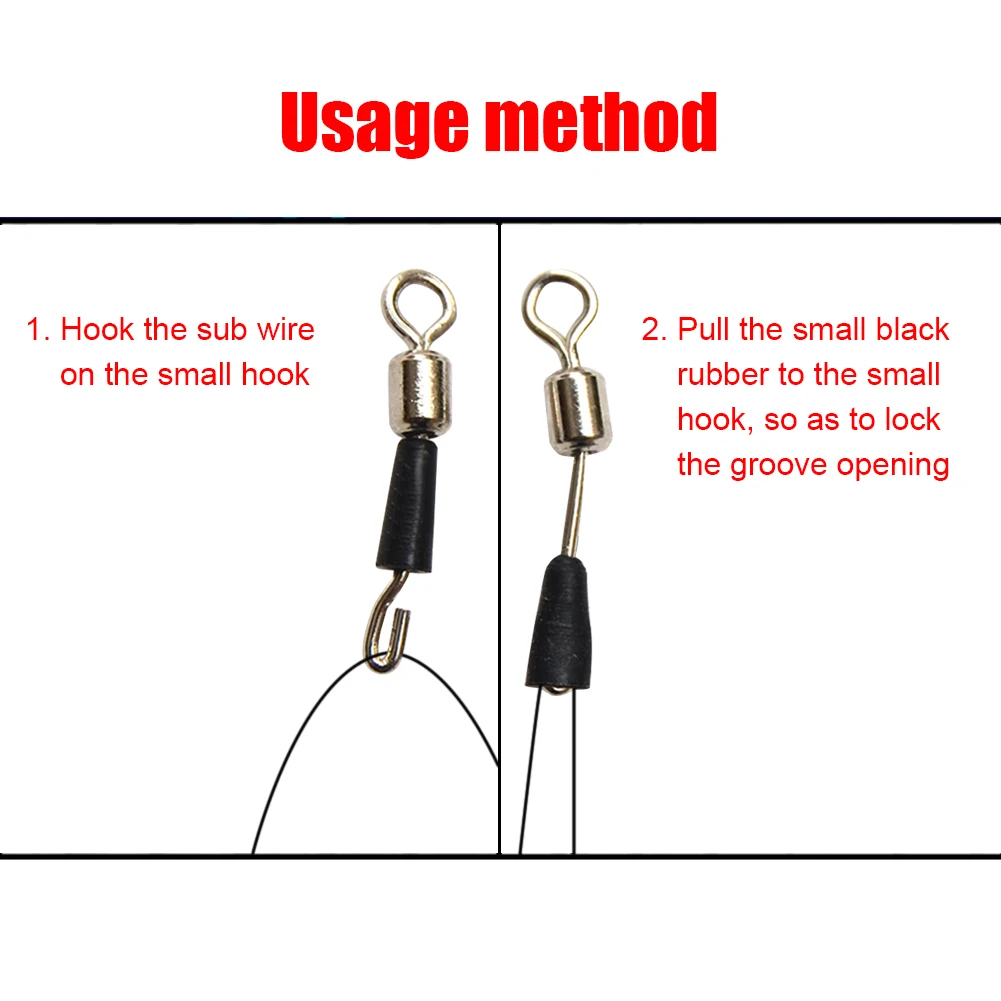 50x تحمل يدور الكرة تحمل حلقات الصلبة الصيد وصلة سريعة موصلات #4