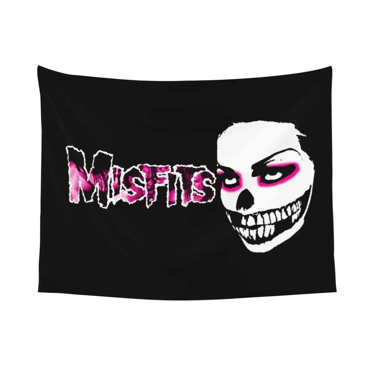 Custom Rock Punk Band Misfits Skull Face Hippie Tapestry for Living Room Bedding Decoration Heavy Metal Tapestries Home Decor