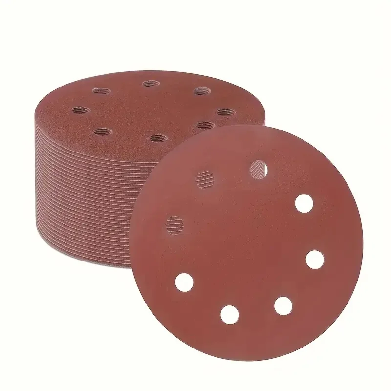 For Electric Wallboard Sander Polishers 60/80/120/240/320 Grain Size 50Pcs 180mm/7inch 8 Hole Sandpaper Hook Grinding Wheel