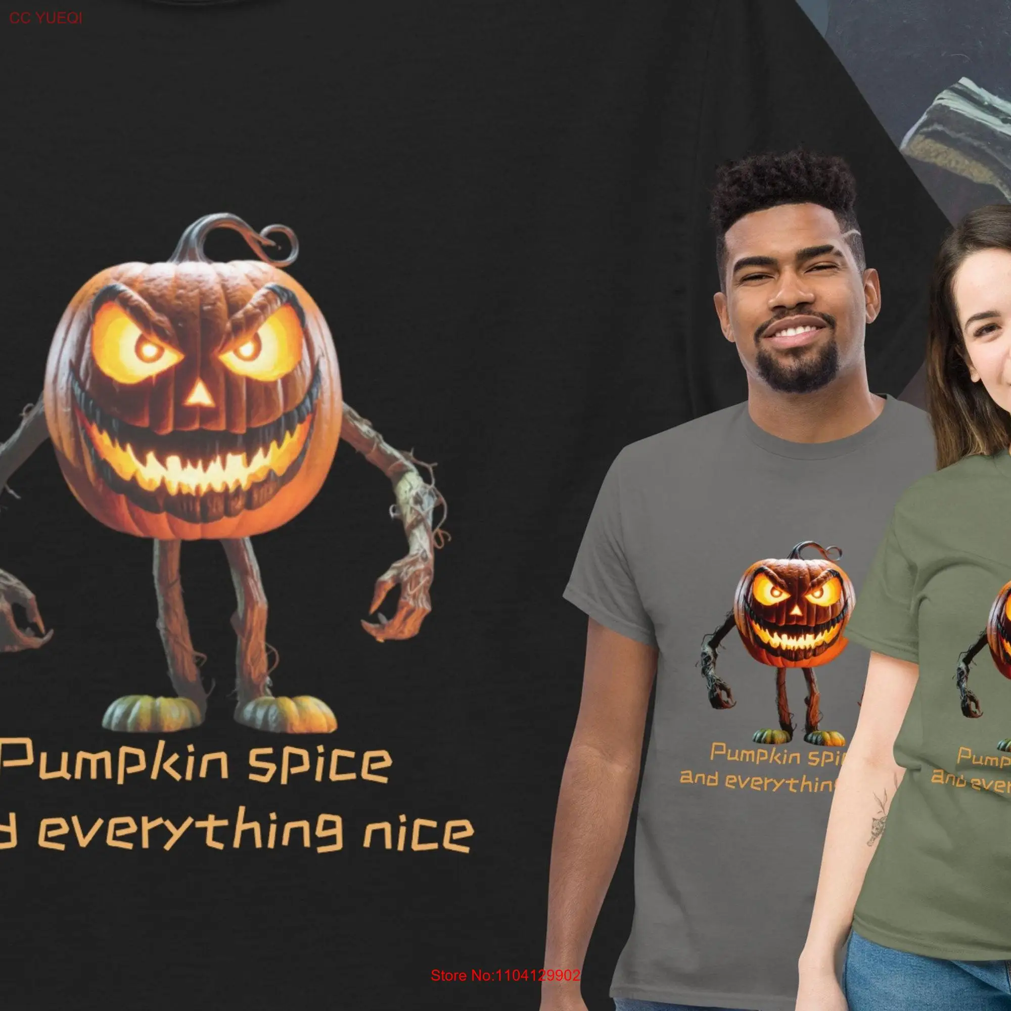 Pumpkin spice and everything nice Halloween tee shirt Hilarious Trick or Treat Fright night party costume unisex top