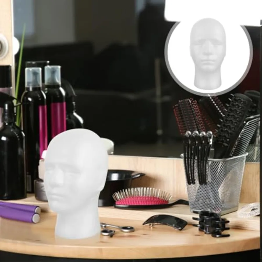 Мужская модель головы манекена для демонстрации лысая голова из пенопласта, манекен для париков, шапок, шарфов, очков, многофункциональная подставка для салона и