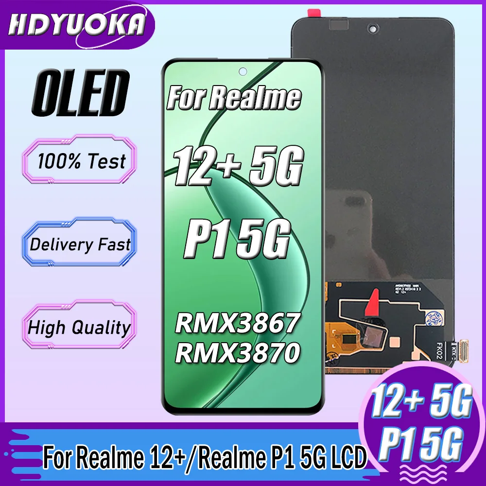 Pantalla De Repuesto Para Realme 12+ 5G RMX3867 | Montaje Completo Con Herramientas, Pantalla Táctil De 6.67″