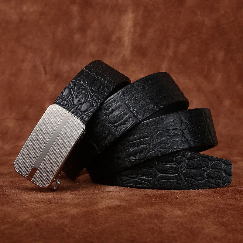 men's-genuine-leather-belt-fashion-crocodile-pattern-stainless-steel-automatic-buckle-business-formal-first-layer-cowhide