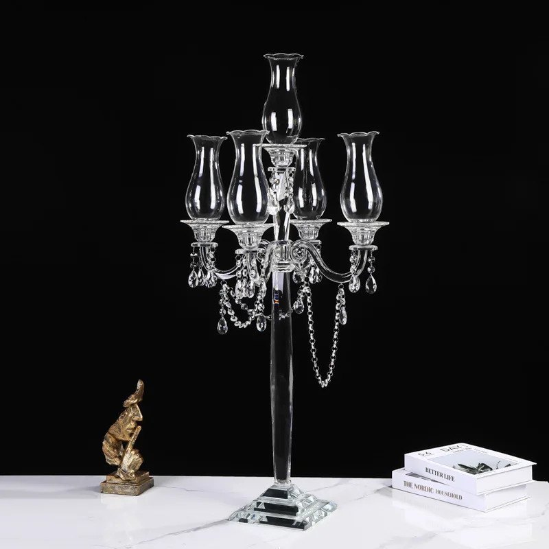 European crystal candlestick wedding props candlestick household romantic candlelight dinner table lamp Nordic decorative orname