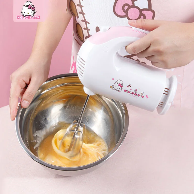 

300W Sanrio Hellokitty Electric Egg Beater 5Th Gear Handheld Household Use Egg Beater Automatic Baking Artifact Kneading Noodles