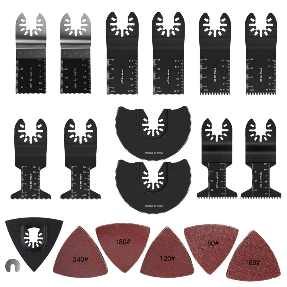 23Pcs Universal Quick Release Oscillating Multi Tool Blades Suitable for Dewalt Makita Bosch Milwaukee Craftsman Rockwell Fein