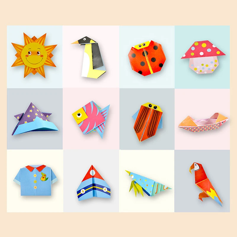 Kinderen van 5 tot 16 jaar 108 vellen met 54 patronen Instructieboek Origami-papierkit voor beginners Geavanceerd