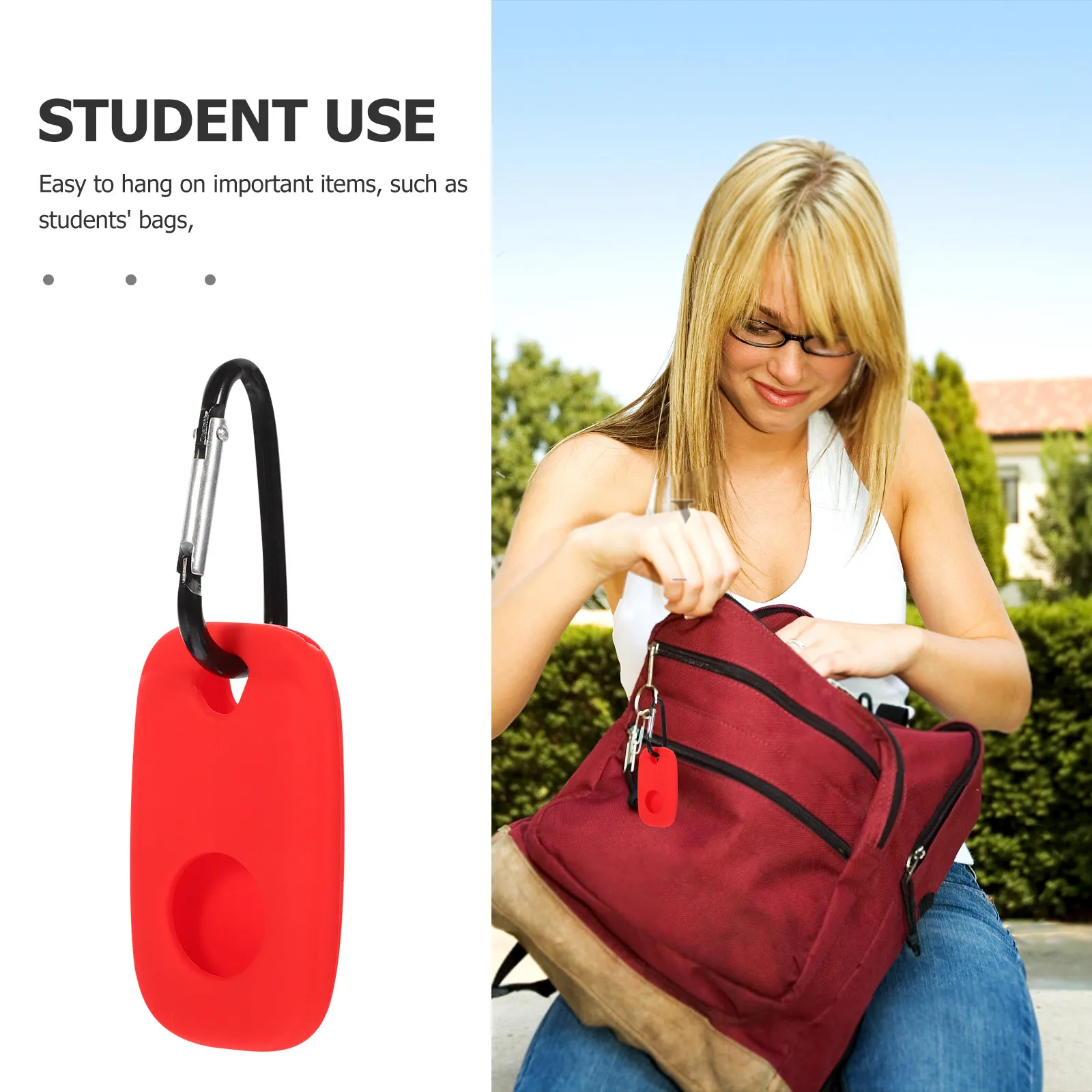 2Pcs Premium Silicone Tracer Cover with Hook Wear Resistant Anti-Collision Protective Sleeve for Trackers Keychain Bag
