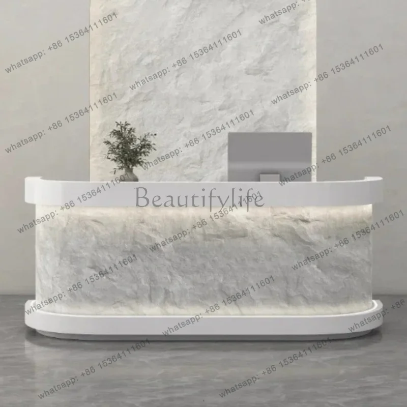 LJY Church Pulpit Desk With Drawers Checkout Counter Front Desk Reception Counter Console Beauty Salon Office Hotel Furniture