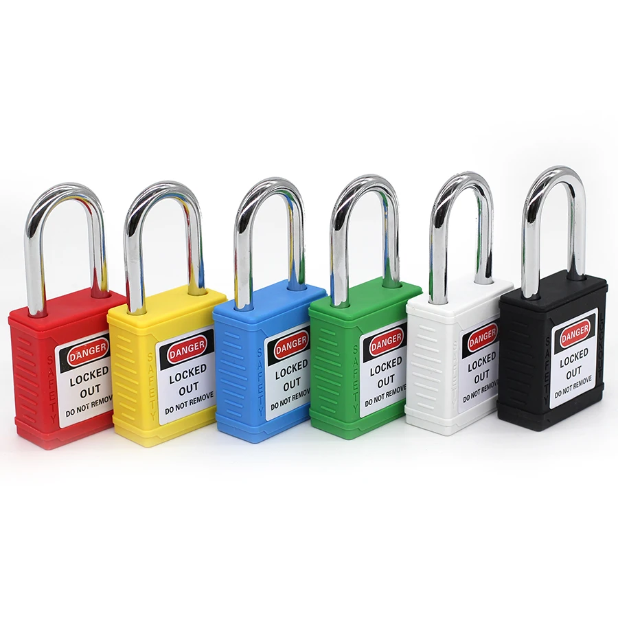 Safety Padlock Lockout Tagout Company In China 38mm Steel Shackle Red Color Lock Body Padlock With Two Keys