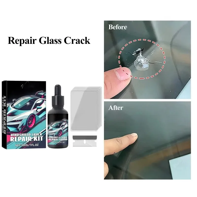30ml Universal Car Windshield Crack Repair Kit Resin Liquid DIY Quick Fix Auto Glass Scratch & Damage Restore Accessories