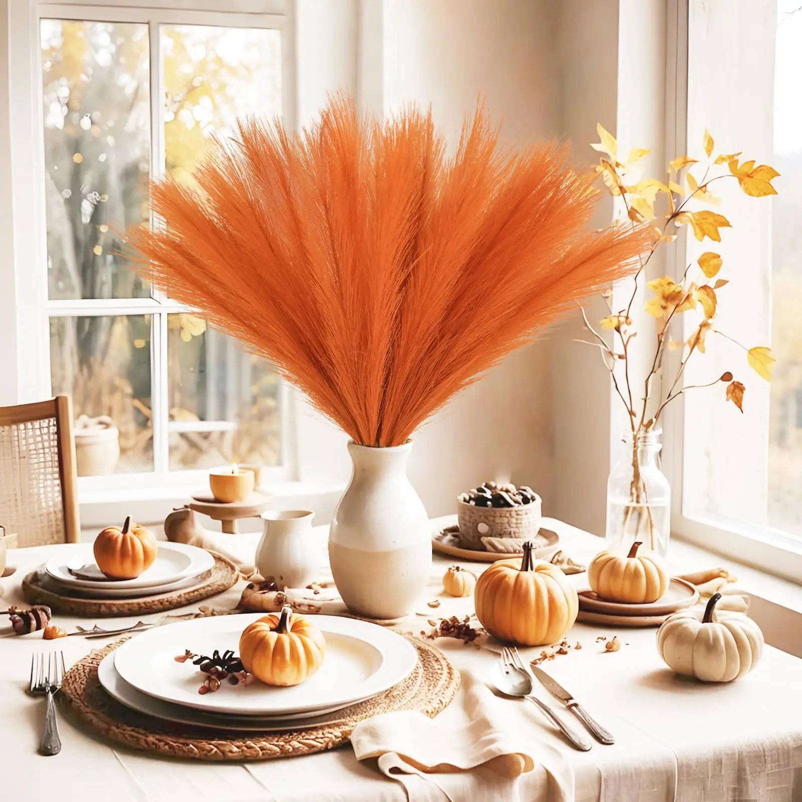 Artificial Pampas Grass 55cm 20PCS Christmas Decorations Halloween Festival Decor Boho Fake Flowers Reed for Home Wedding Floral - view 5