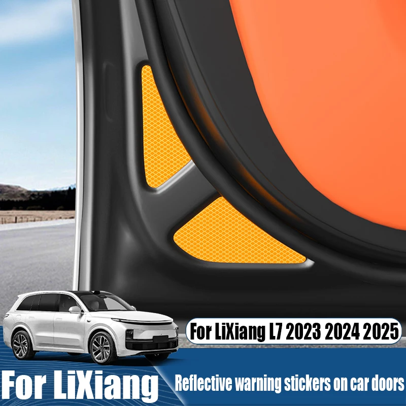 

Модифицированные светоотражающие предупреждающие наклейки на дверь автомобиля, аксессуары для украшения интерьера автомобиля для LiXiang L7 2023 2024 2025