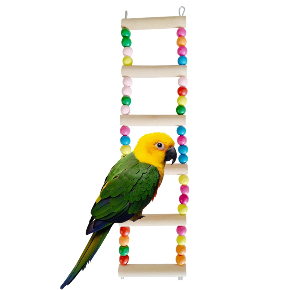 

Climbing Ladder Toy Fancy For Birds Hanging Pine Metal Ladder Parrots Pigeons Chewing Pet Toys