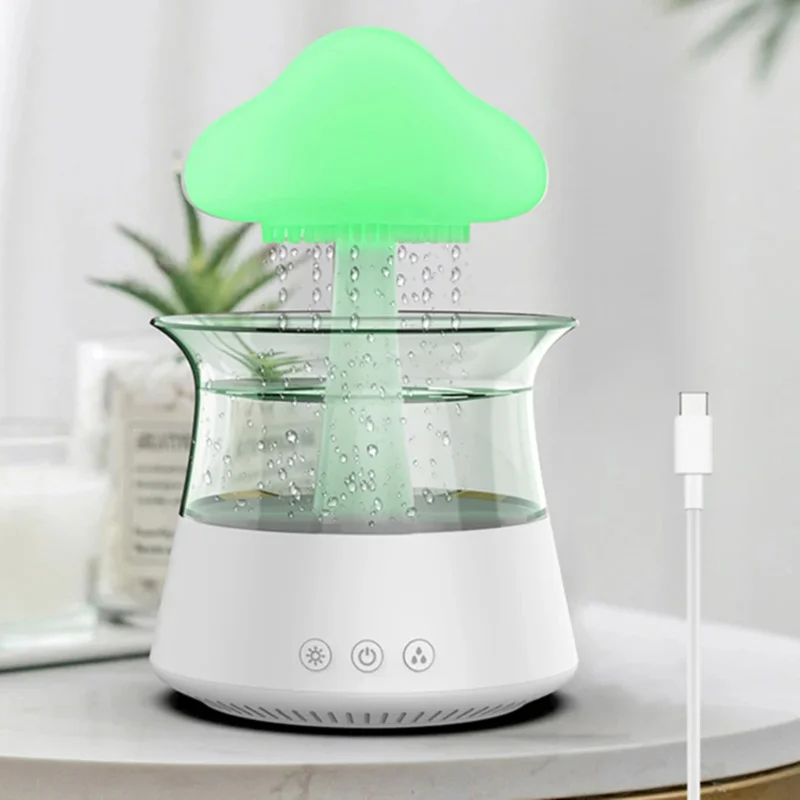 

Mushroom Rain Essential Oil Diffusers Colorful Night Light Fragrance Diffuser Relieve Fatigues Decor Bedroom Room