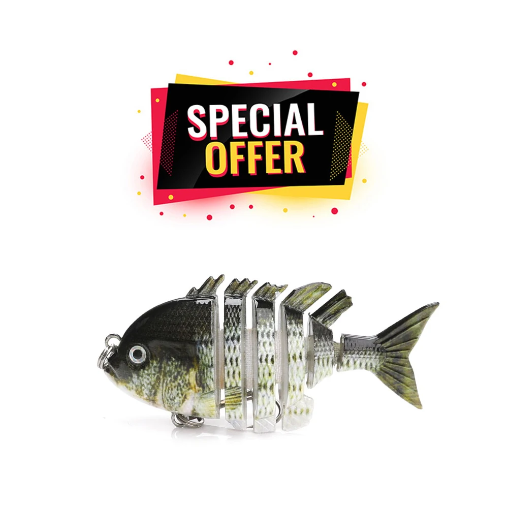 VTAVTA Special Offer 5.5cm 4g 6-Segments Mini Multi Jointed Fishing Lure Topwater Wobblers(Limited)