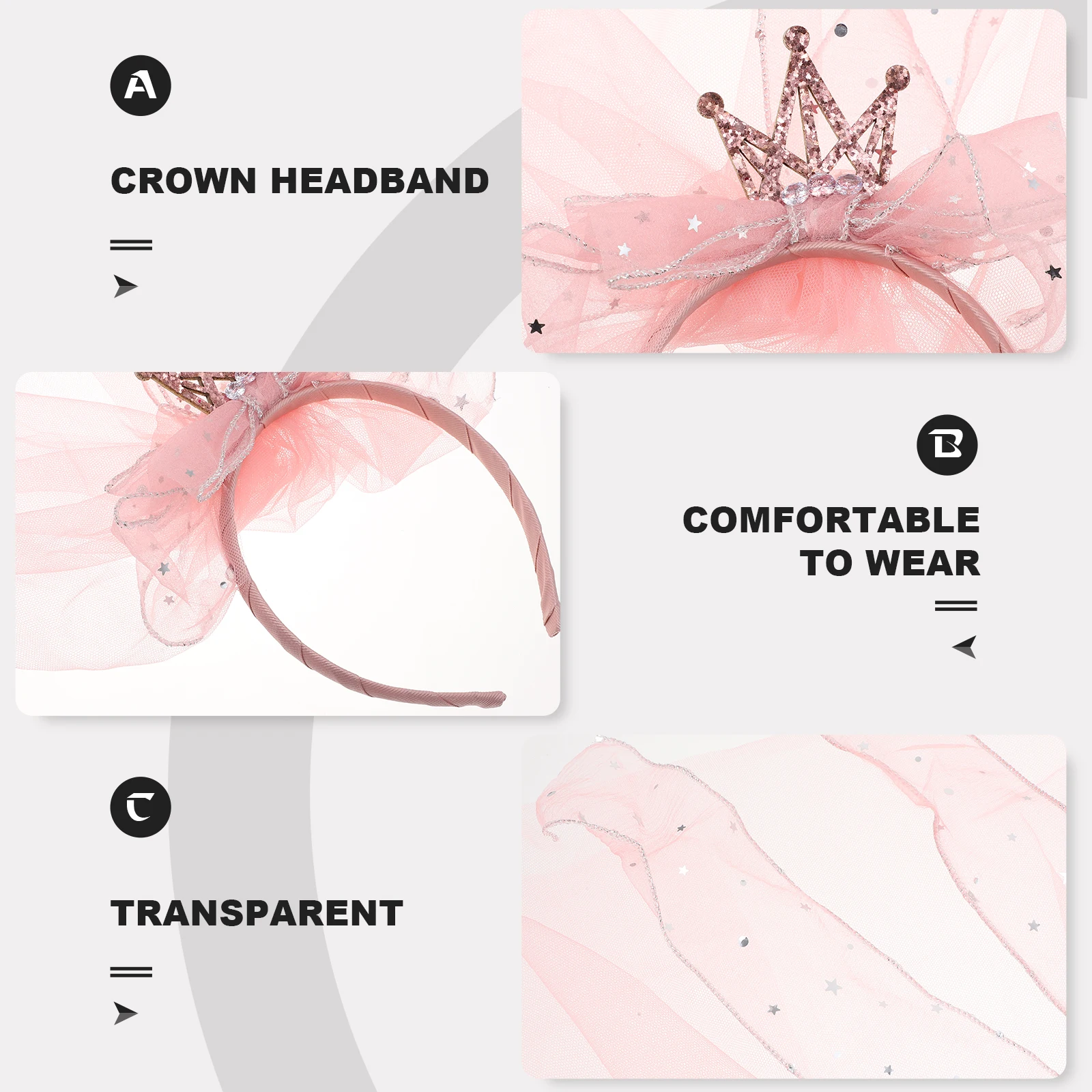 

Bow Toddler Tiara Hairband Party Headbands Veil Headband Sequins Crown Hoops Girl Crown Headband Bow Hairbands For Women Hair