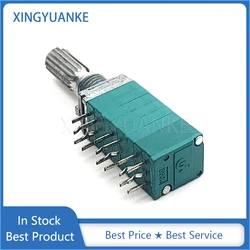1PCS RK097 B10K B50K 6-Channel Precision Adjustable Volume Potentiometer 18-Pin Flower Shaft Length 15MM