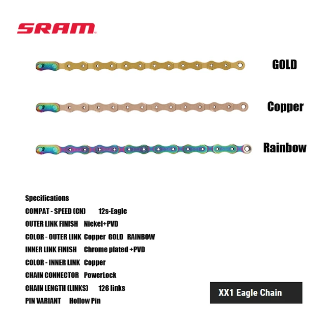 SRAM XX1 EAGLE CHAIN GOLD 12s Eagle 126 links Groundbreaking chain design and technology MTB Road bicycle acesssories cycling AliExpress 18