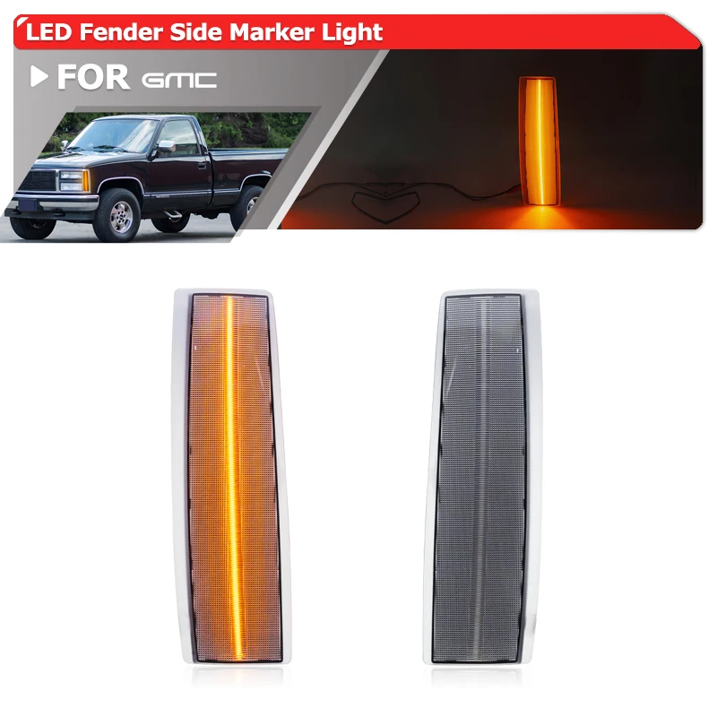 

Для GMC 1988-1993 C/K 1500 2500 3500 1992 1993 Yukon Suburban C1500 C2500 K1500 K2500 светодиодные передние угловые боковые габаритные огни крыла